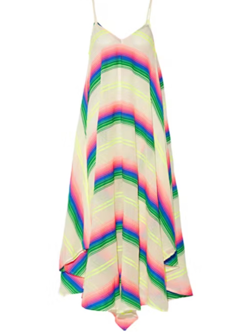 Rainbow Stripe Gauze Maxi Dress By Mara Hoffman